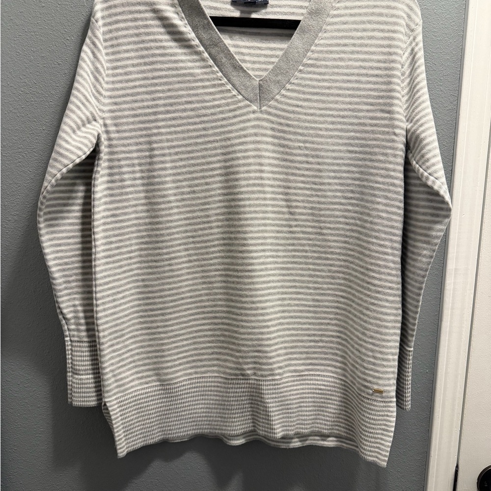 Tommy Hilfiger Light Gray Striped Sweater